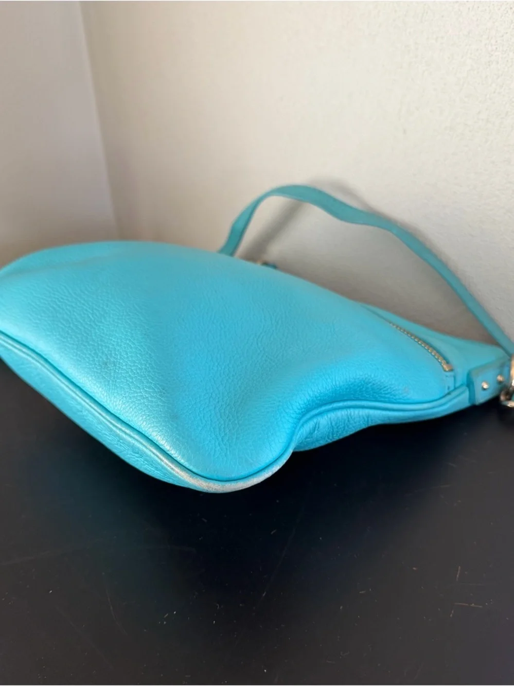Kate Spade Connie Hill Ellen Grace Teal Blue Leather Crossbody Shoulder Bag - Picture 6 of 14